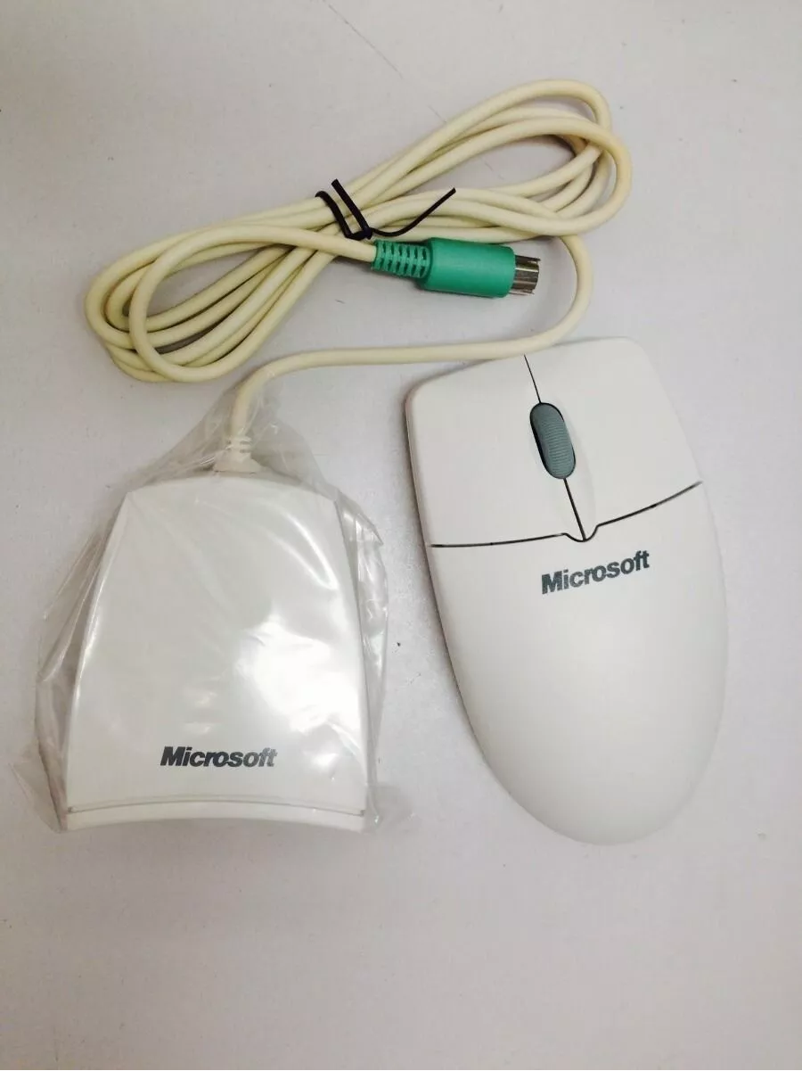 NEW (LOT of 10) Microsoft C57 Beige PS2 & Serial Wireless Scroll BALL ...