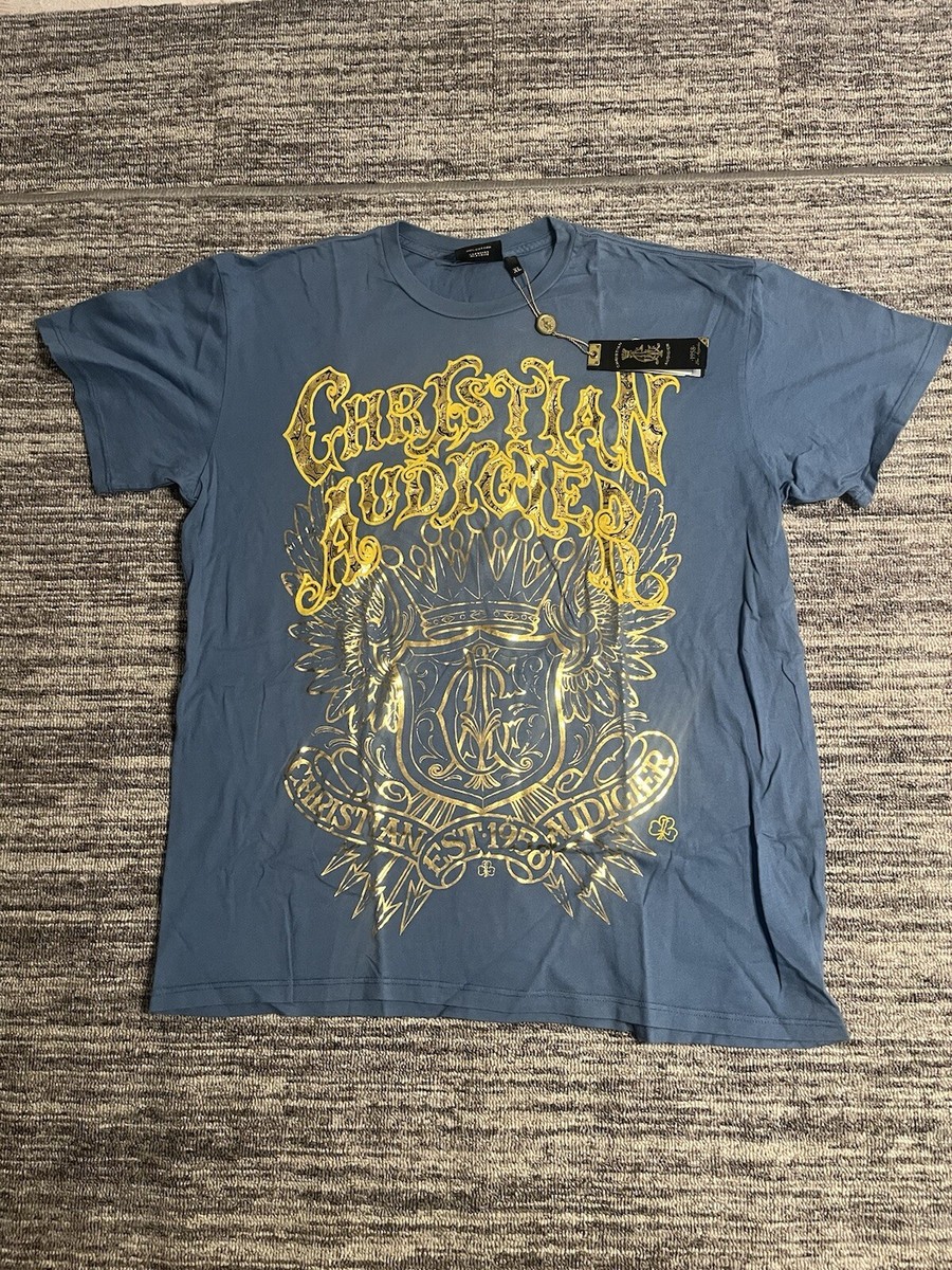 n*)様 レア　Ed Hardy　　クリスチャンオードジェ　Y2K 　M 　ライ Vintage Y2K Christian Audigier Ed Hardy Graphic Long sleeve Blue
