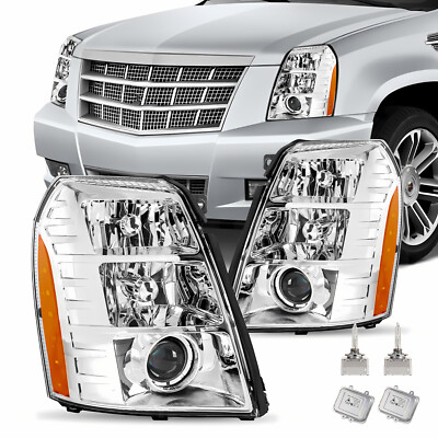 2Pcs/Pair HID/Xenon Projector Headlights For Cadillac Escalade ESV EXT 2007-2014