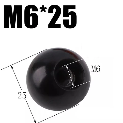 Schwarz /Rot Kugelknopf M4 M6 M8 M10 M12 M16 Kopf Griff Hebel Knopf Innengewinde - Bild 49 von 56