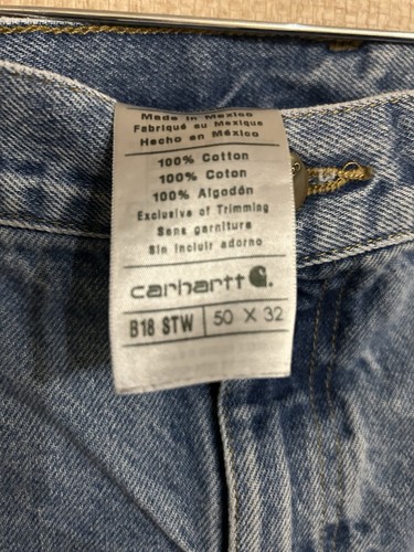 CARHARTT Blue Jeans Men’s Big & Tall 50x32 Medium Wash Pants - 第 5/5 張圖片