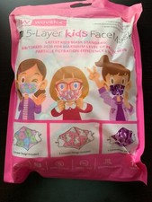 Wovenx 5 Layer Kids Face Mask Girls Single Use Individually packaged 15 Masks
