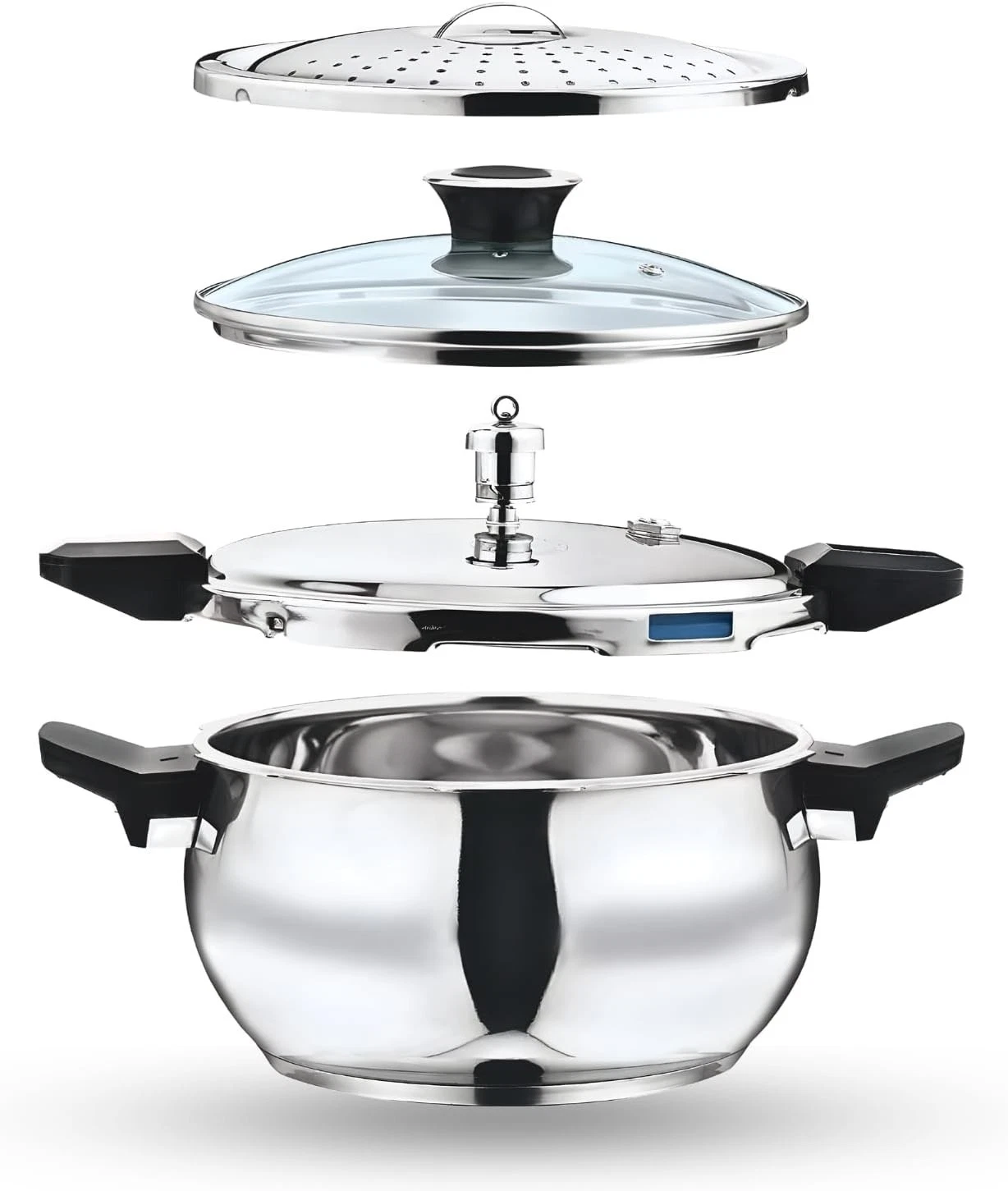 Magic Stainless Steel Smart 3 in 1 Pressure Cooker 5.5 Litre 5mm Thick Base All