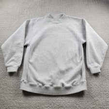 Sweatshirt Mens XL Gray Fleece Crewneck Pullover Side Pockets Casual Basic