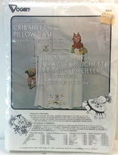 Vogart~Permanent Press Crib Sheet And Pillowcase~For Embroidery Or Painting~8354