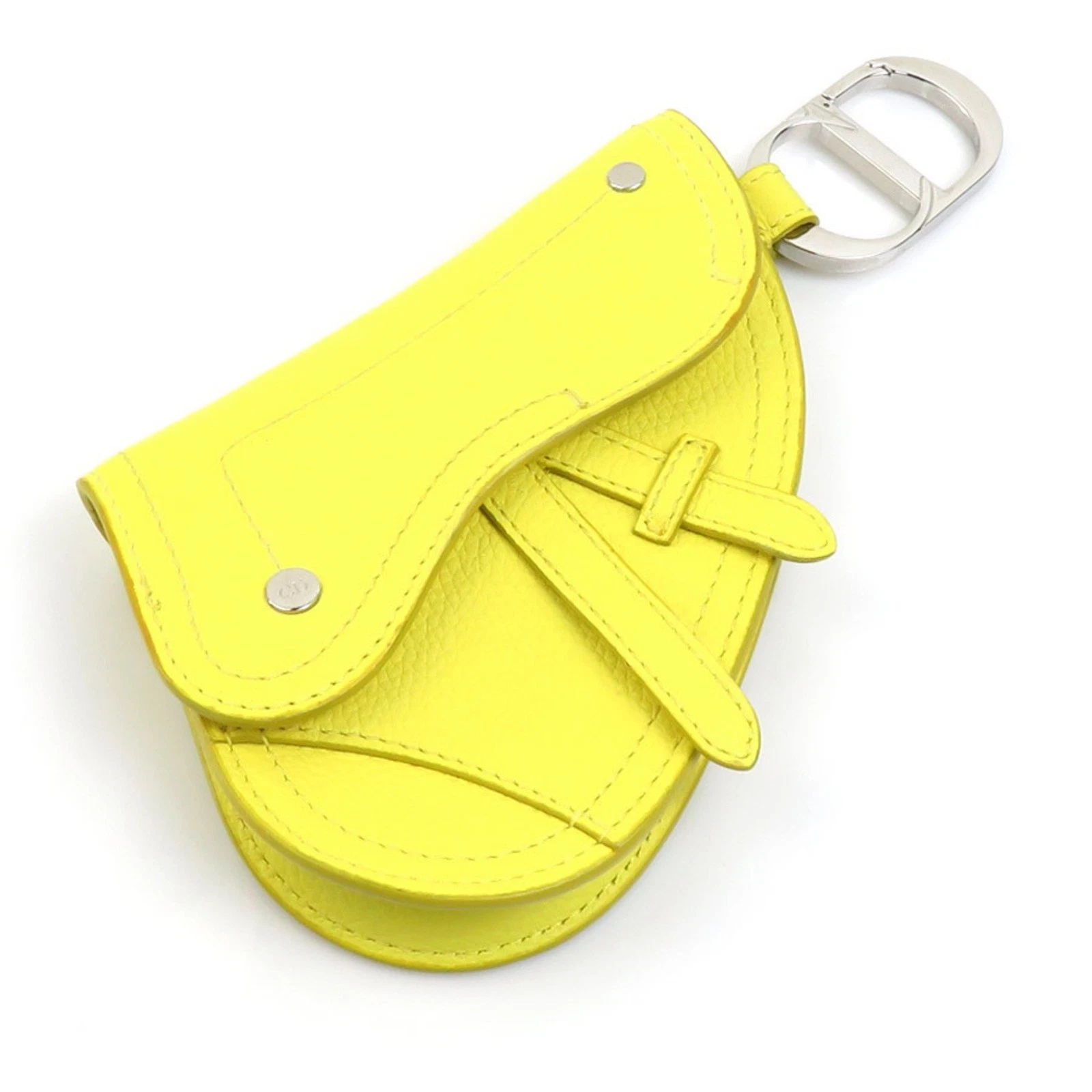 Sac pochette Dior en cuir jaune authentique