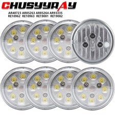 8pc Round Led Work Lights Headlight For Deere Tractor 2855n,2940,2950,2955