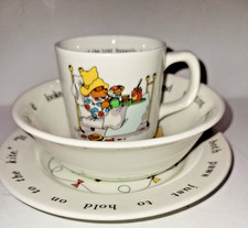 Child's Paddington Bear Dinner Set Ceramic Cup Bowl Plate England Coalport VTG