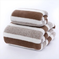 Ultra Soft Quick Dry Striped Bathroom Towel Highly Absorbent Bath Hand Towel