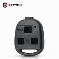 KEYYOU Remote Car Key Shell Replacement   2-Button Black ABS Plastic, Fits Lexus