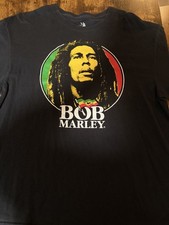 Bob Marley Zion Rootswear Graphic T-Shirt Black Men s XL Reggae Rock