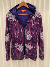 Women's Shanghai Tang silk lined embroidered wool hoodie/sweatshirt XL