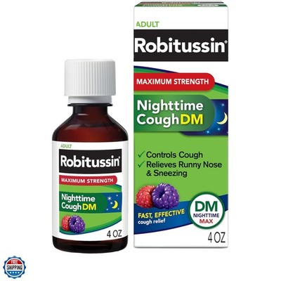 Maximum Strength Nighttime Cough DM, Cough Medicine for Adults, Berry Flavor ...