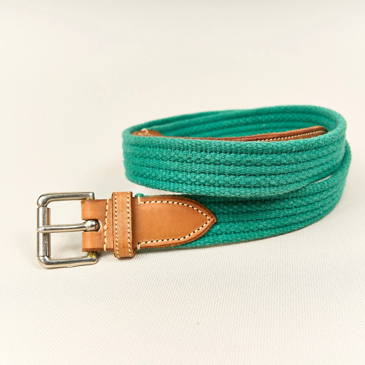 Leather Braided/Woven Belt Green Belts for Men for sale | eBay display picture 3