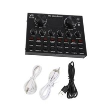 HUIOP V8 Plus Live Sound Card,V8 Plus Live Sound Card with Audio Cable USB