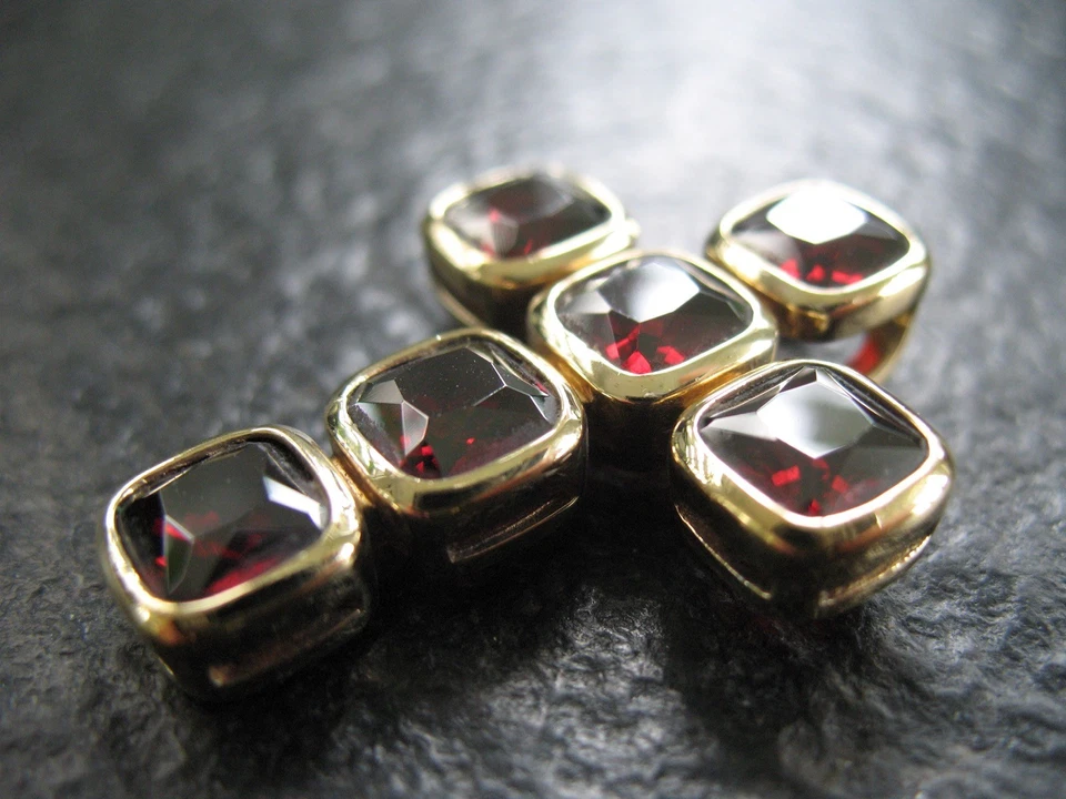 Anhänger Silber 925 vergoldetes Kreuz mit Granat Edelsteinen - Bild 4 von 4