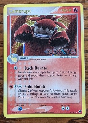 Camerupt Reverse Holo Rare - Pokemon Card 2005 EX Deoxys 4/107 - NEAR MINT NM