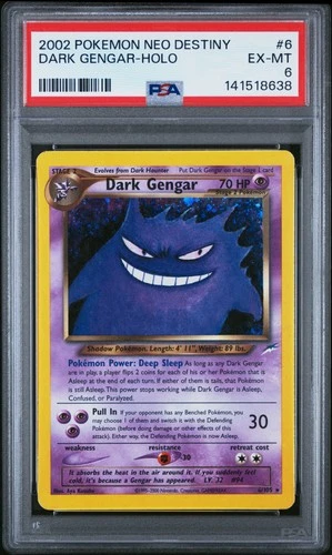 2002 POKEMON NEO DESTINY #6 DARK GENGAR-HOLO PSA 6