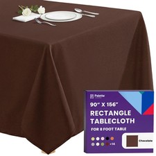 90x156 Inch Rectangle Tablecloth Chocolate 8FT Floor Length Heavy Duty Washable