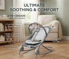 Summer by Ingenuity 2-in-1 Baby Bouncer  Rocker Duo - Heather Gray