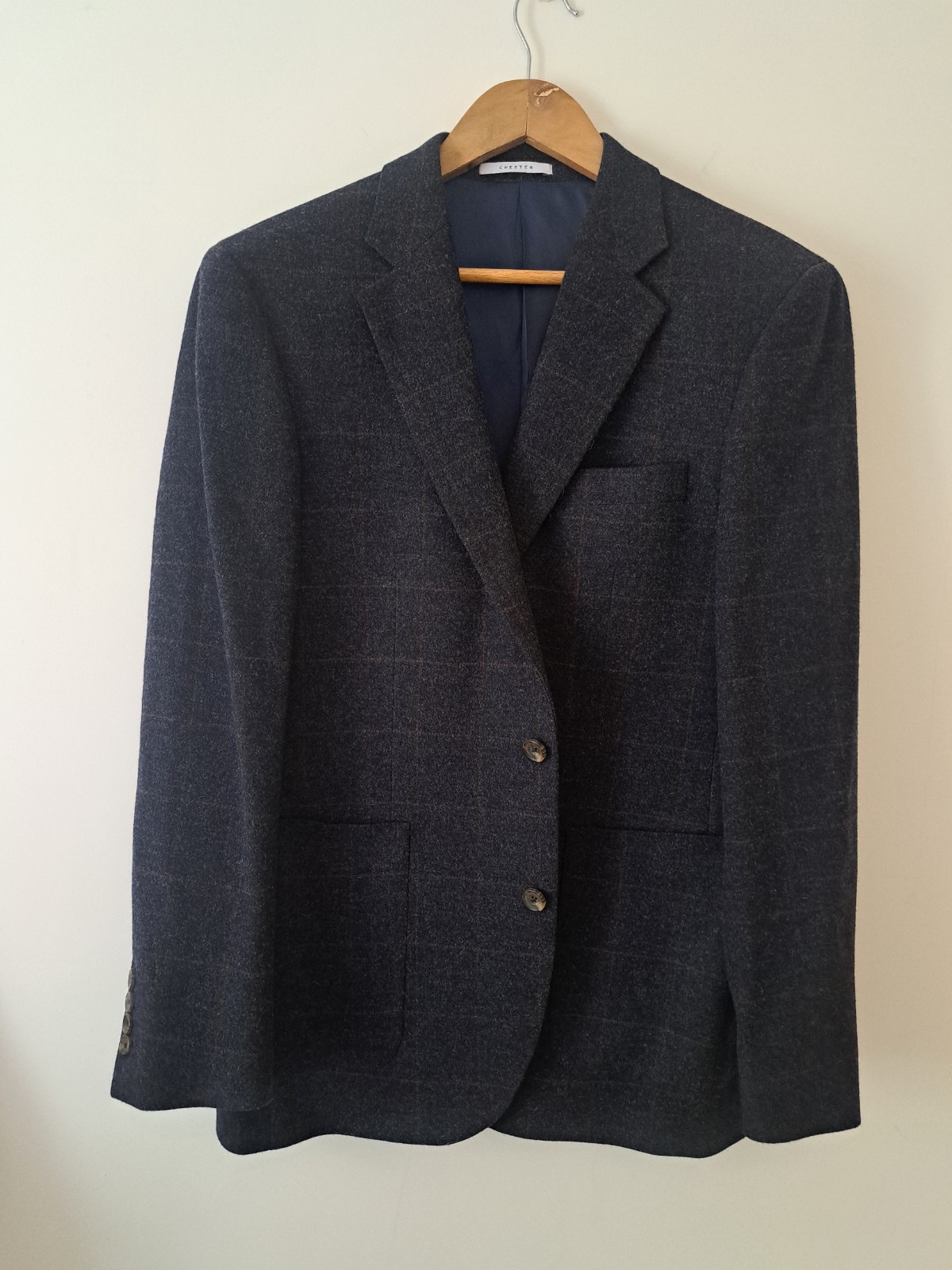 FILA GIACCA BLAZER CHESTER BARRIE UK 40 FLANELLA CHECK ENGLAND WINDOWPANE SAVILE ROW