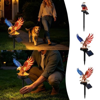 American Eagle Solar Garden Stake Light Patriotic Yard Path Decor 3 Styles