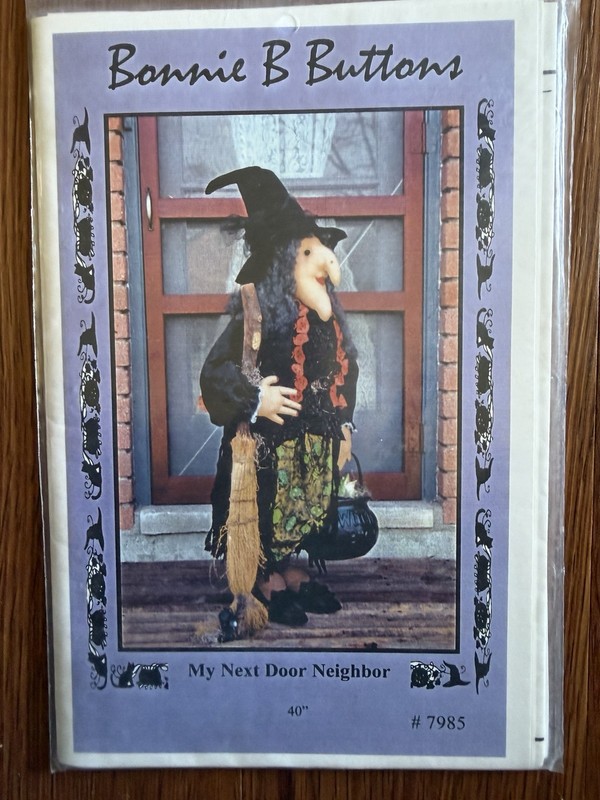 Bonnie B Buttons Pattern #7985 My Next Door Neighbor Witch 40” Doll