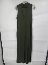 Earthbound Ribbed Maxi Dress Women XL Green Goblin Gremlin Fairycore Minimalist