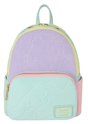 NEW Hello Kitty Color Block Terry Cloth Loungefly Mini Backpack Kuromi SDCC