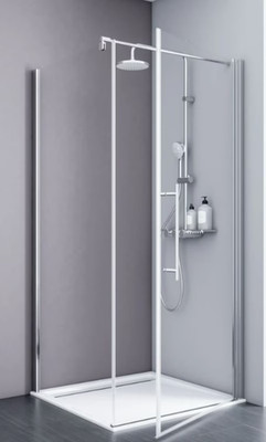 Schulte Duschwand Dusche Drehtür und Seitenwand Echtglas 1000 x 1000 D321599