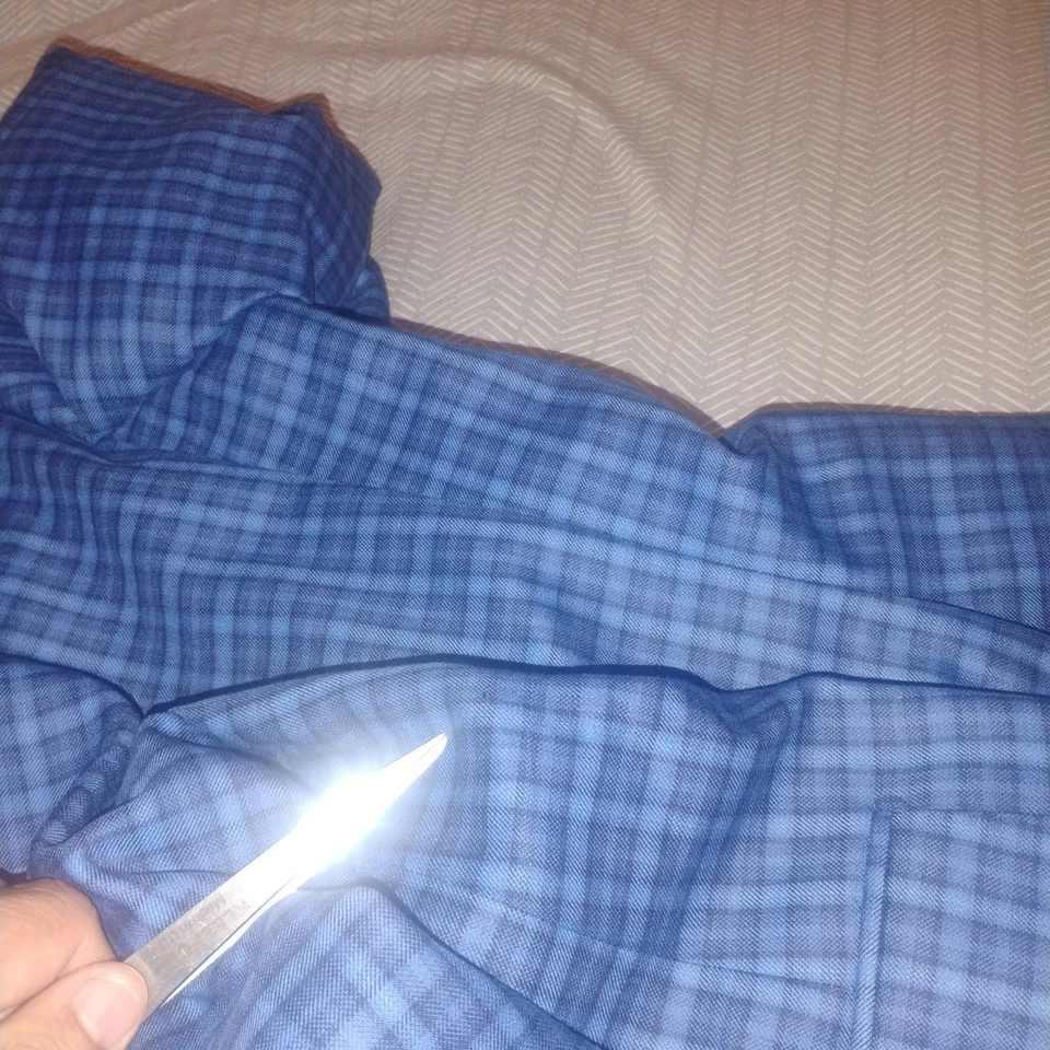 RECENT Corneliani Fine Wool 17,25 Microns Plaid  Blue Sport Coat Men 38R 2 Btn  - Image 2 of 4