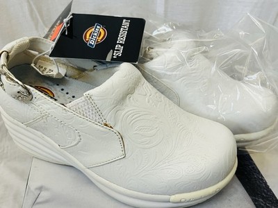 Dickies  VIC White LEATHER Doctor  Nurse Medical Dental Comfort Clogs NWT
