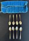 Vintage Set of 8 Wallace Sterling King Christian Demitasse Spoons 3 7/8"
