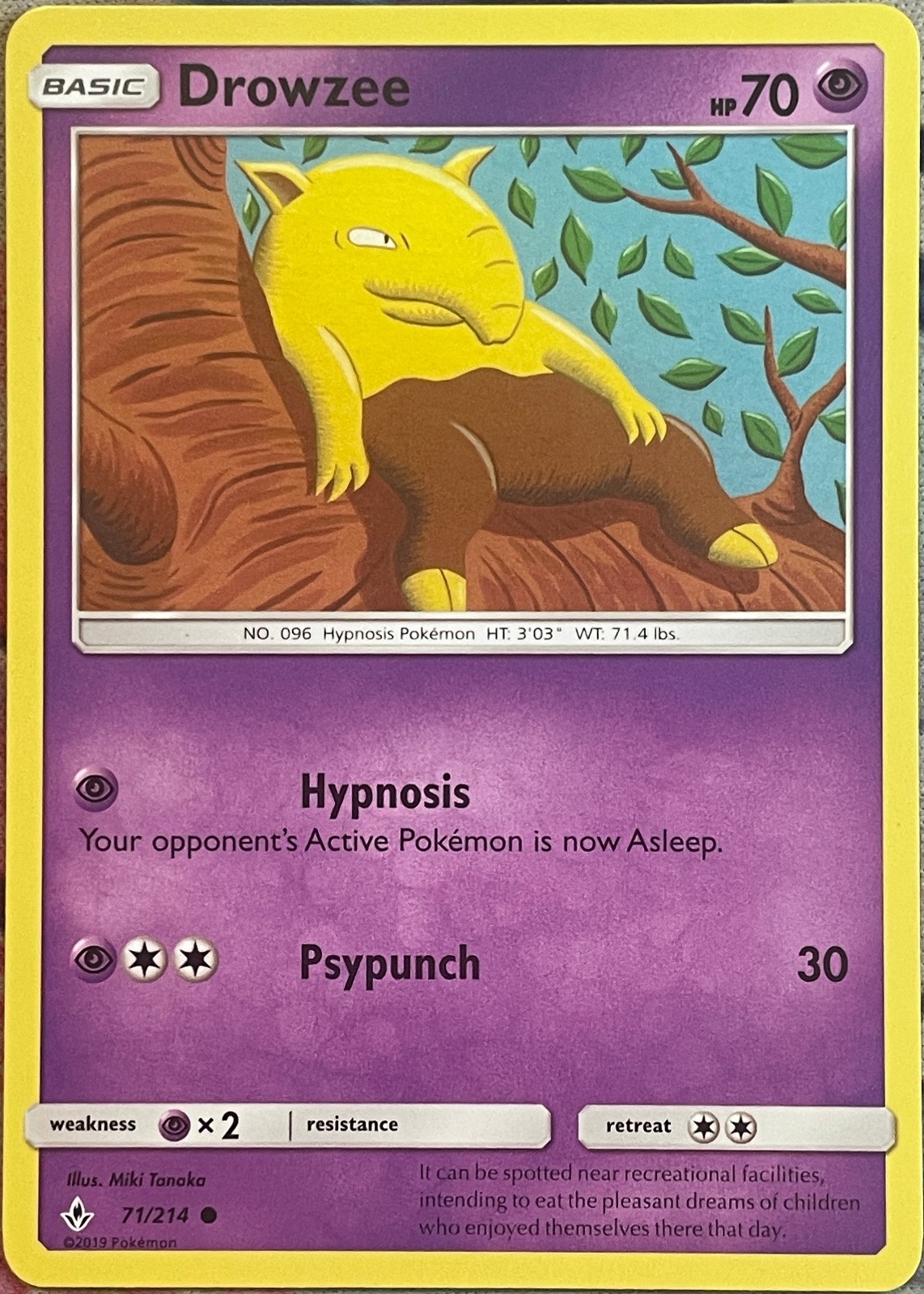 Drowzee - 71/214 - Unbroken Bonds Pokemon 2019