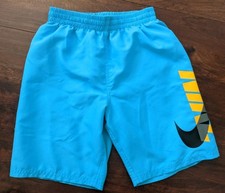 Nike Boys Youth Shift Break 7" Volley Short Swim Trunks Size LargeBlue Big Logo