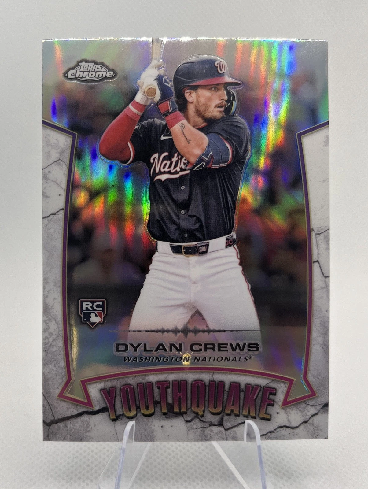 DYLAN CREWS 2025 TOPPS CHROME YOUTHQUAKE ROOKIE REFRACTOR RC Nationals