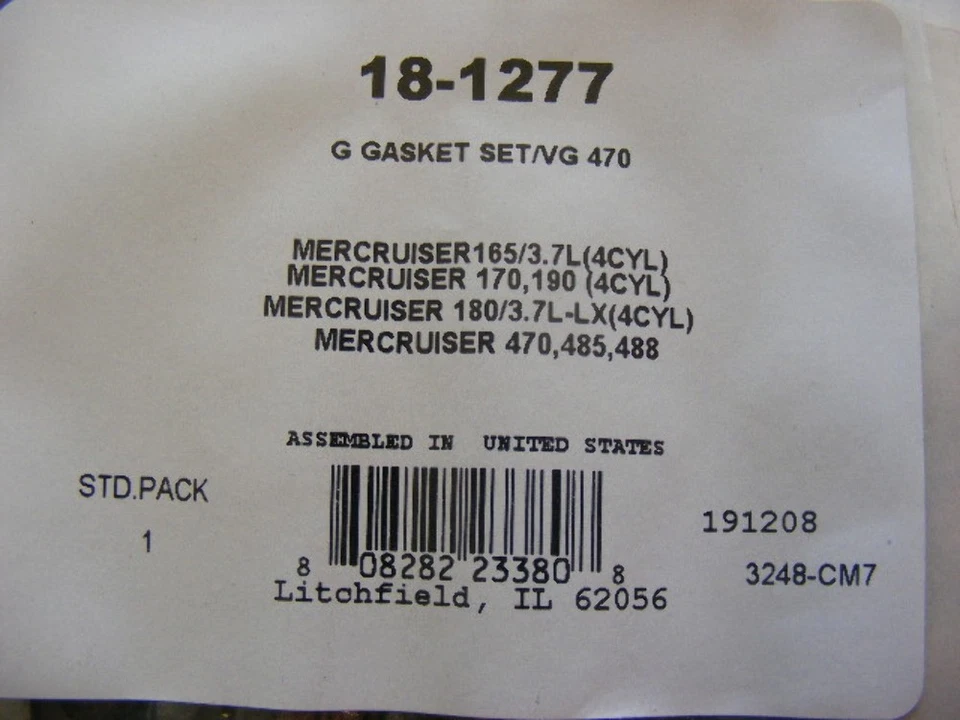 Mercruiser 3.7L 175-170-180-190-470-485-488 Junta de culata Válvula Vástago Sello Foto 3 de 4