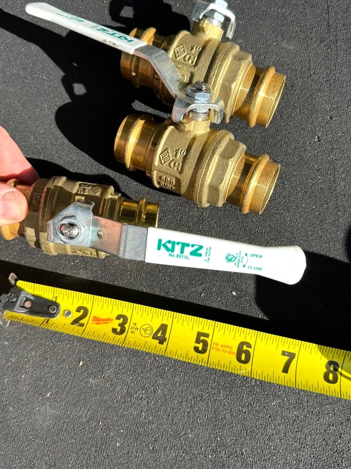 {5}LOT* KITZ { Italy} 1"- P x P Press & 3/4 PXP No. 801XL Lead Free Ball Valves - Image 4 of 4