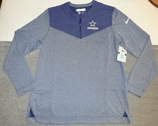 NIKE DALLAS COWBOYS HOMBRE AZUL MARINO BLOQUEO MEDIA CREMALLERA MANGA LARGA QTR CREMALLERA JERSEY