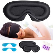 Sleep Mask for Side Sleeper, Upgraded 3D Contoured 1 Count Pack of 5 , Black