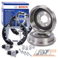 Bremstrommeln + Bosch Bremsbacken Hinterachse FÜR VW FOX Polo 9N
