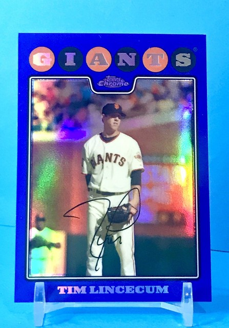 2008 Topps Chrome #47 Tim Lincecum Blue Refractor Parallel San Francisco Giants