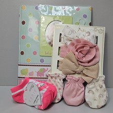 Baby Items Keepsake Memory Book Socks Infant Cotton Mittens and Hair Accessories