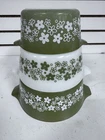 Vintage Pyrex Spring Blossom Casserole Set 473 474 475 Crazy Daisy Dishes BLHN