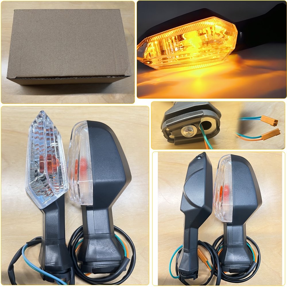 Amber品 Clear Lens 2-20X Turn Signal Tail Light Amber Fit KAWASAKI NINJA