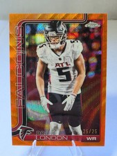2025 Topps Chrome Football Drake London #12 Pulsar Orange /25 - Atlanta Falcons