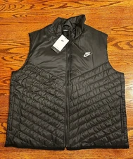 Nike Therma-FIT Windrunner Puffer Vest Mens XL Black Full Zip FB8201-011 NWT