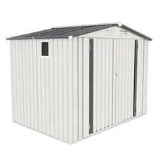 Metal Tool Shed 8x6ft, Waterproof with Lockable Door & Window for Garden Storage
