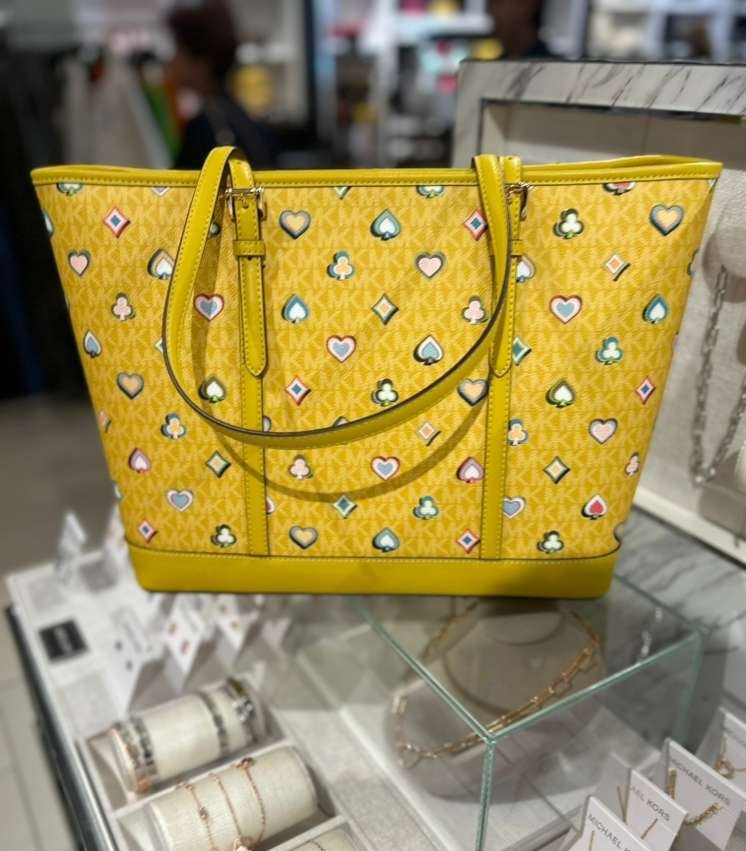 Michael Kors Large Women Fashion Yellow Handbag Purse Tote Shoulder Bag Lady MK image 4
