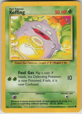 Pokemon TCG Koffing Common Base Set 051/102